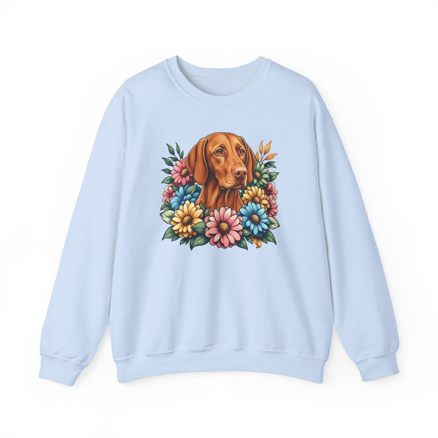 Vizsla Flower Wreath Crewneck Sweatshirt