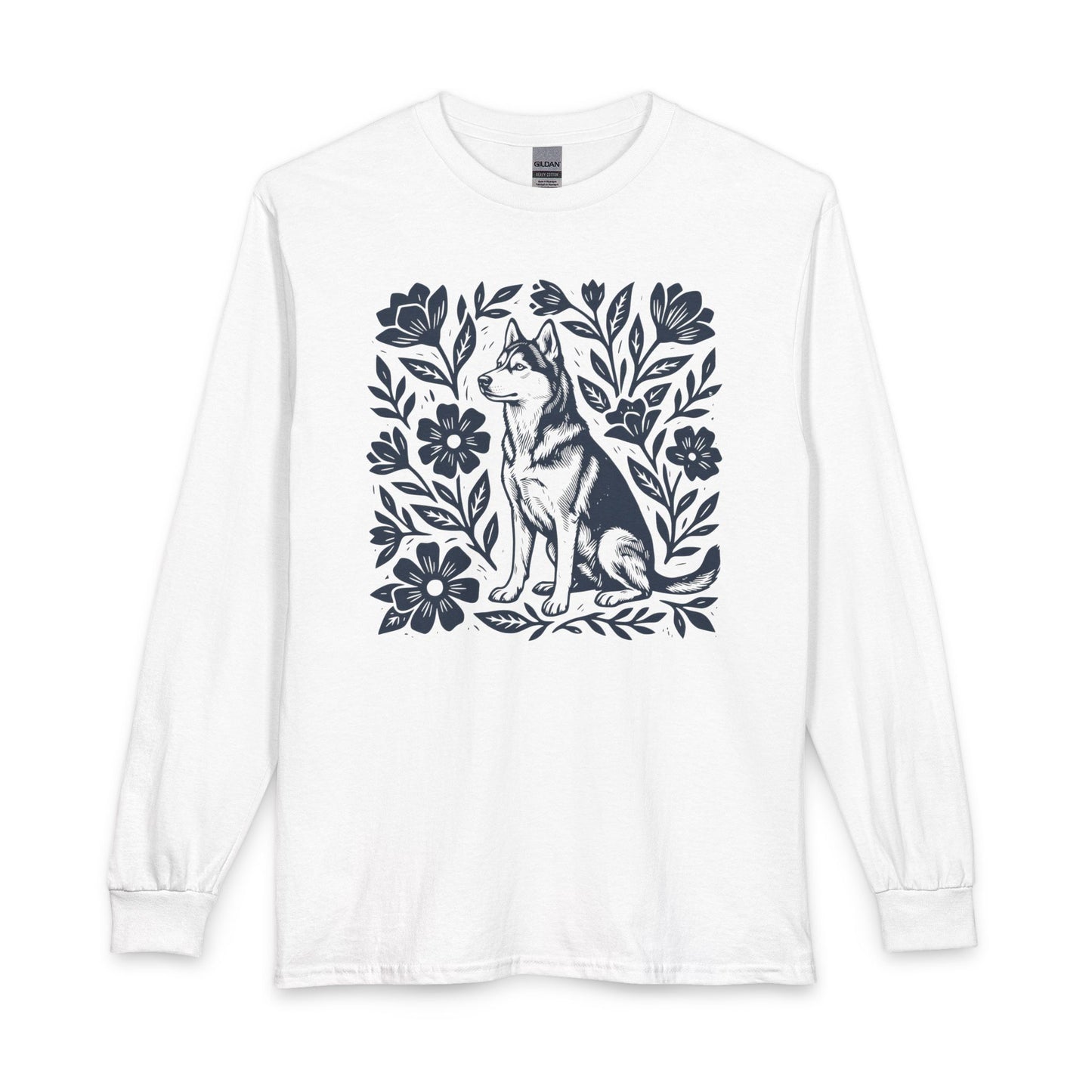 Husky Linocut Long Sleeve