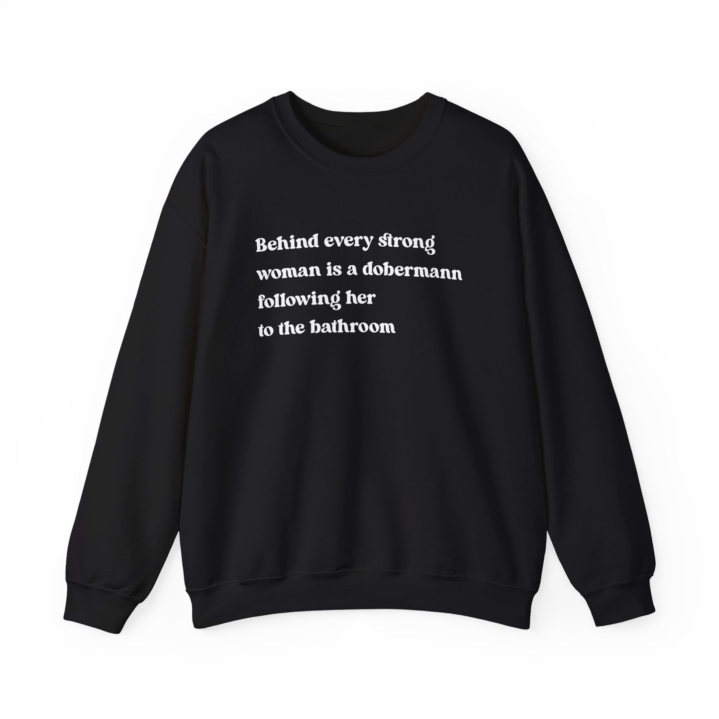 Doberman Strong Woman Crewneck Sweatshirt
