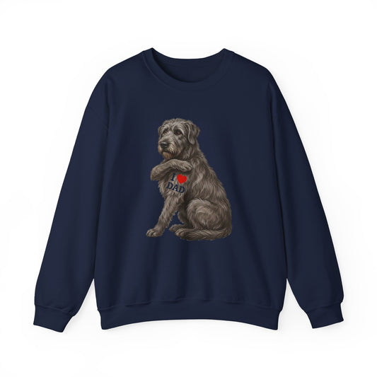 I Love Dad Irish Wolfhound Crewneck Sweatshirt