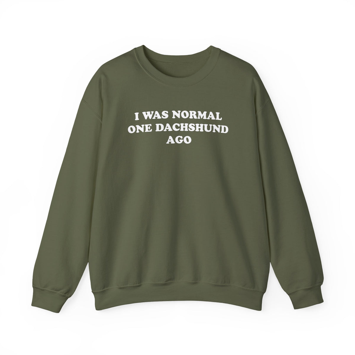 One Dachshund Ago Crewneck Sweatshirt Military Green