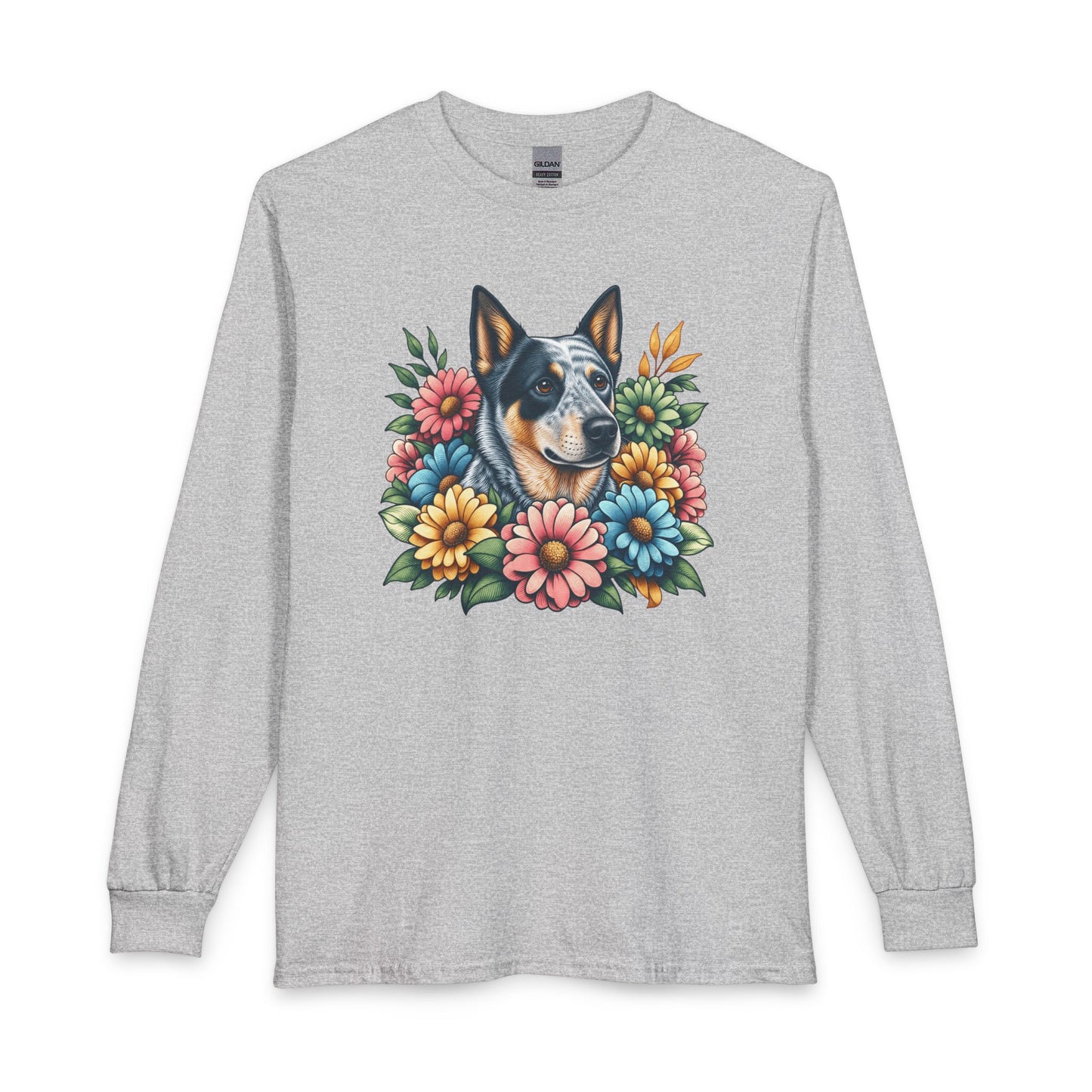 Blue Heeler Floral Long Sleeve