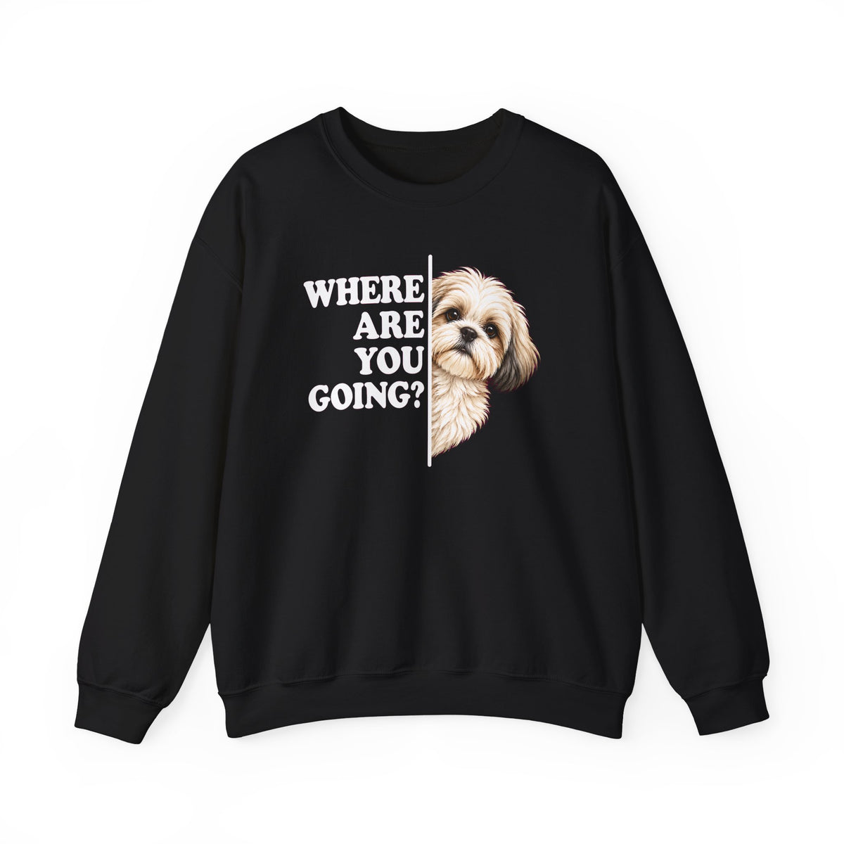 White Shih Tzu Alert Crewneck Sweatshirt