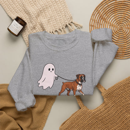 Halloween Ghost Boxer Crewneck Sweatshirt