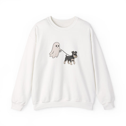 Schnauzer Halloween Crewneck Sweatshirt White