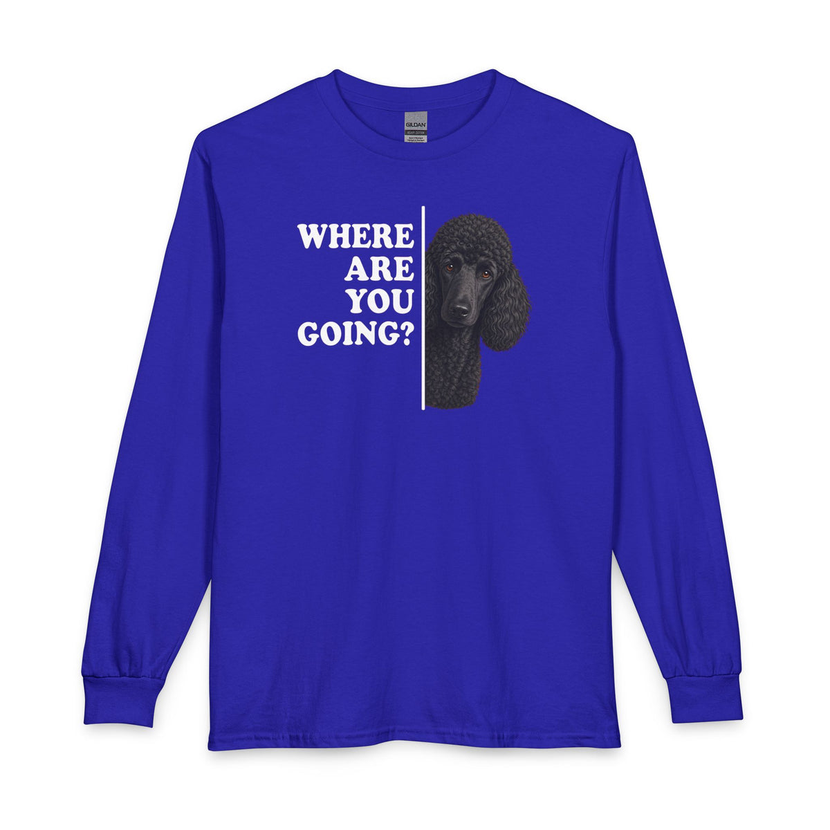 Standard Poodle Where Are You Going Black Long Sleeve