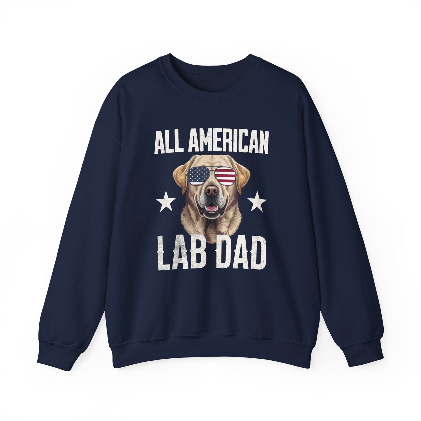 All American Lab Dad Crewneck Sweatshirt Navy