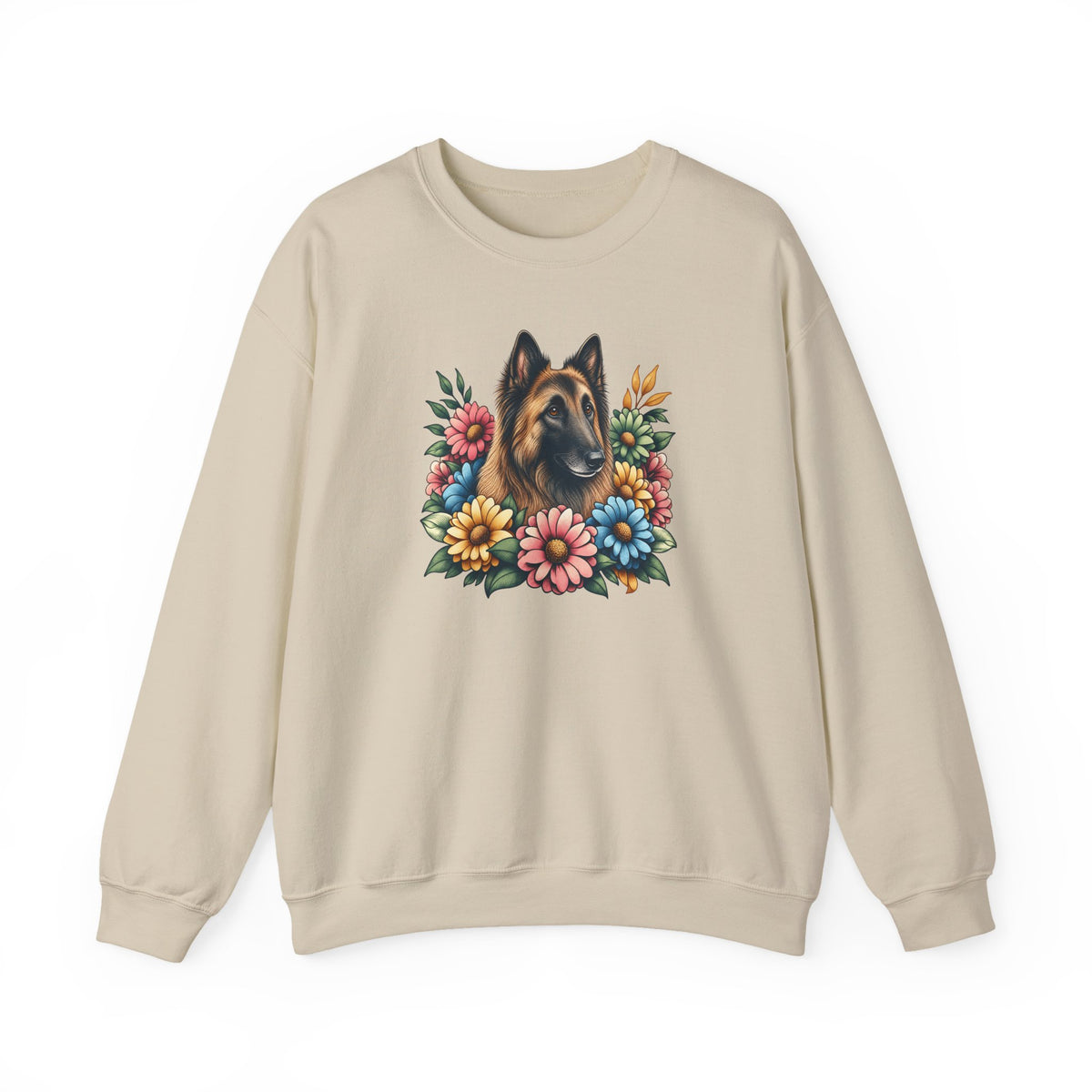 Belgian Tervuren Flower Wreath Crewneck Sweatshirt