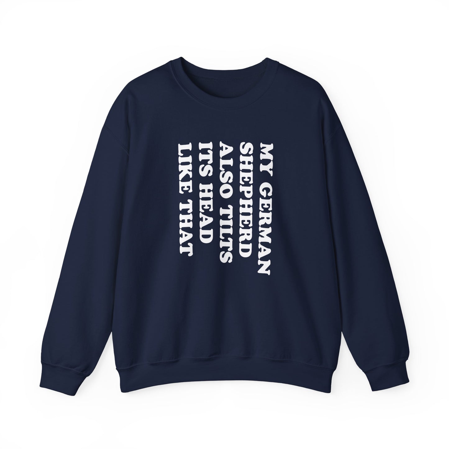 Tilt German Shepherd Crewneck Sweatshirt Navy