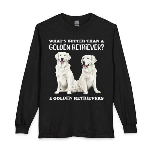 White Golden Retrievers Long Sleeve Black