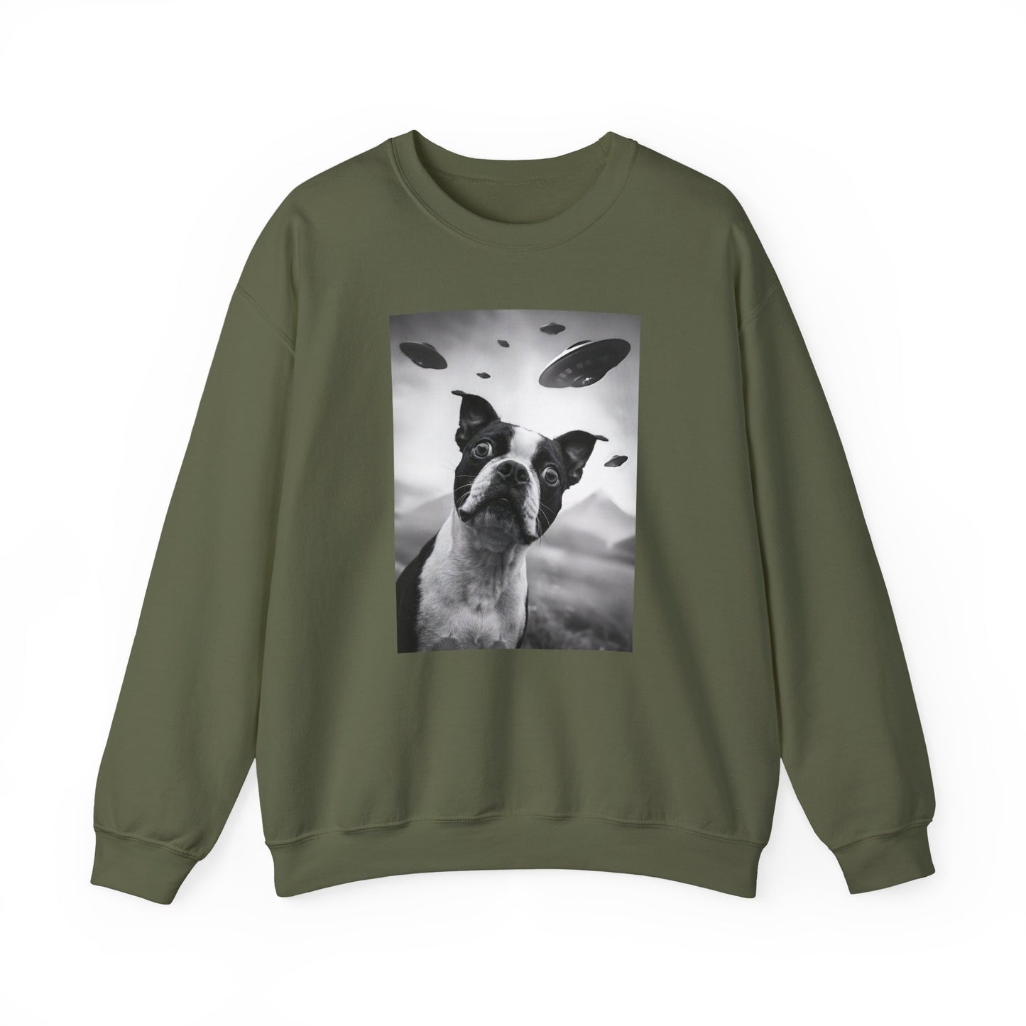 Boston Terrier UFO Crewneck Sweatshirt