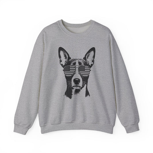 Basenji Flag Shades Crewneck Sweatshirt