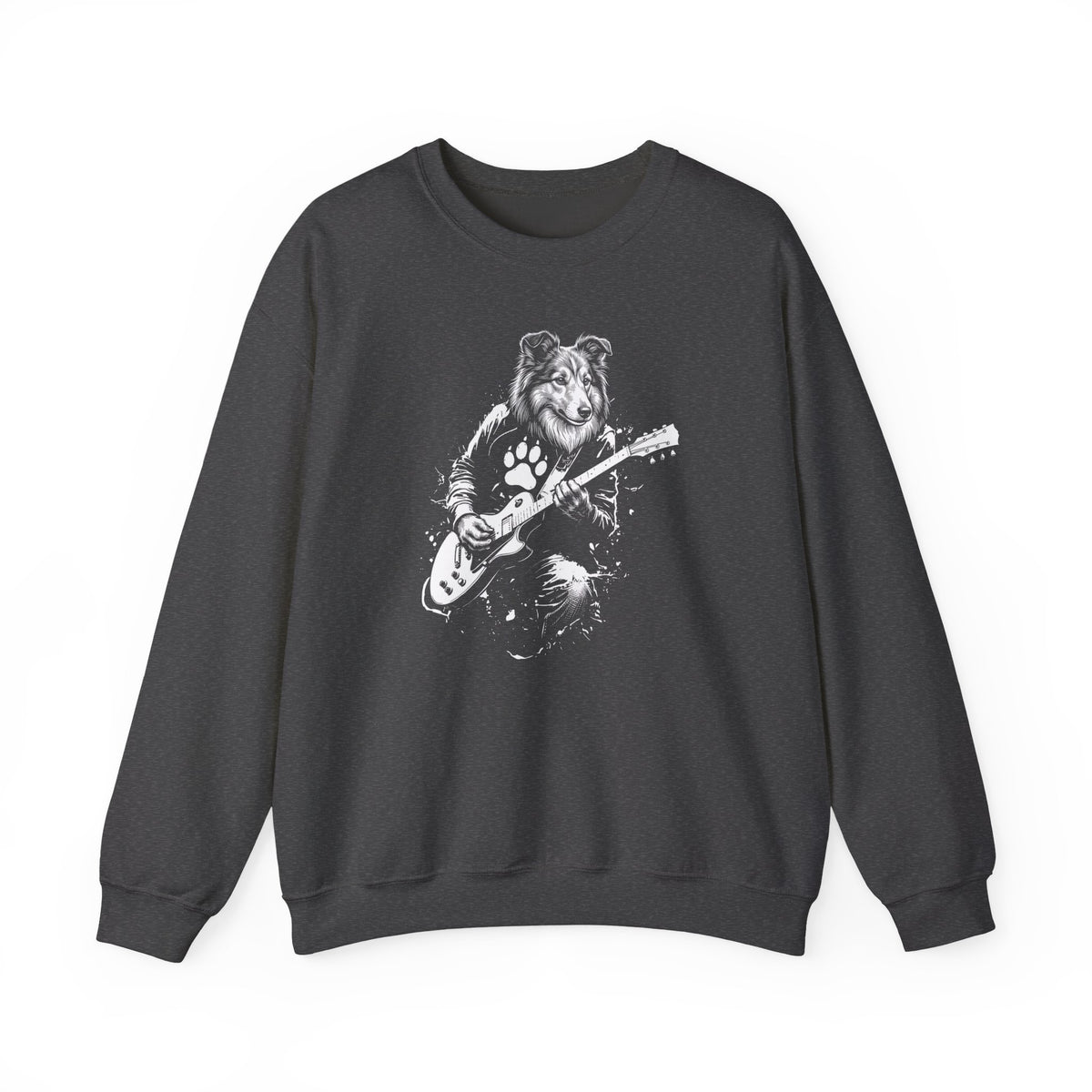 Shetland Sheepdog Guitar Crewneck Sweatshirt