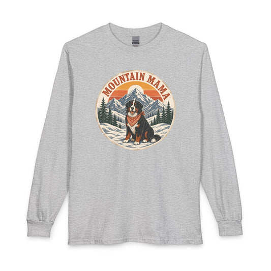 Bernese Mountain Mama Long Sleeve Sport Grey