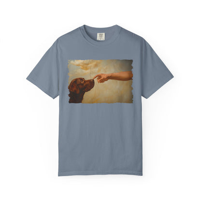 God Creates Chocolate Lab Premium Tee