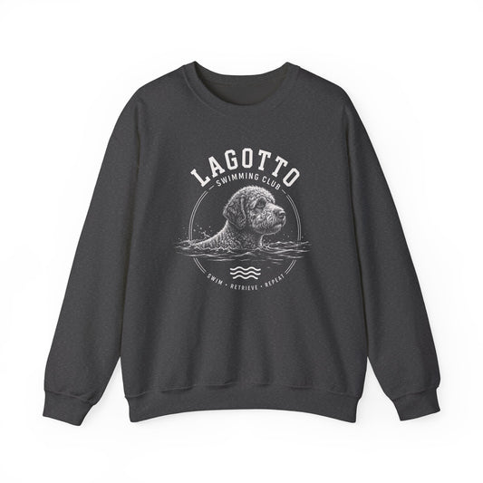 Lagotto Swimming Club Crewneck Sweatshirt Dark Heather