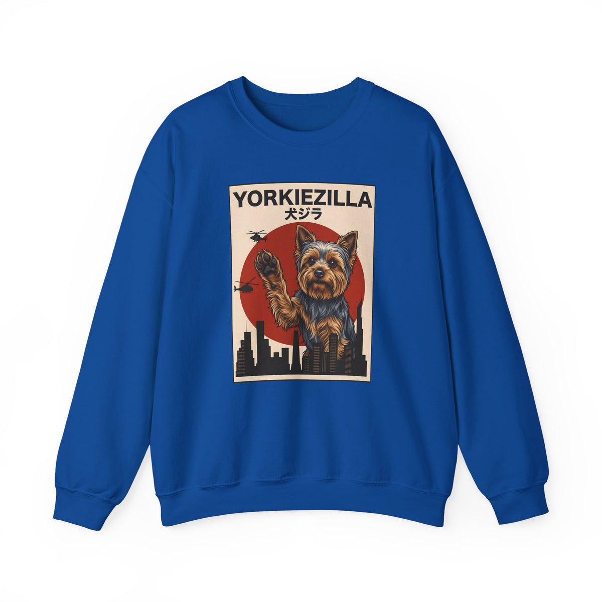 Yorkshire Terrier Yorkiezilla Crewneck Sweatshirt Royal
