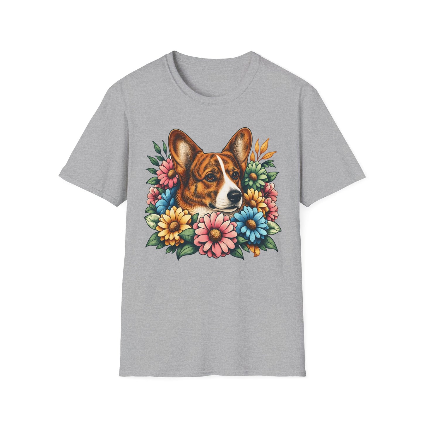 Cardigan Welsh Corgi Red Brindle Flowers