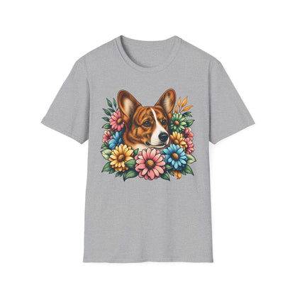 Cardigan Welsh Corgi Red Brindle Flowers