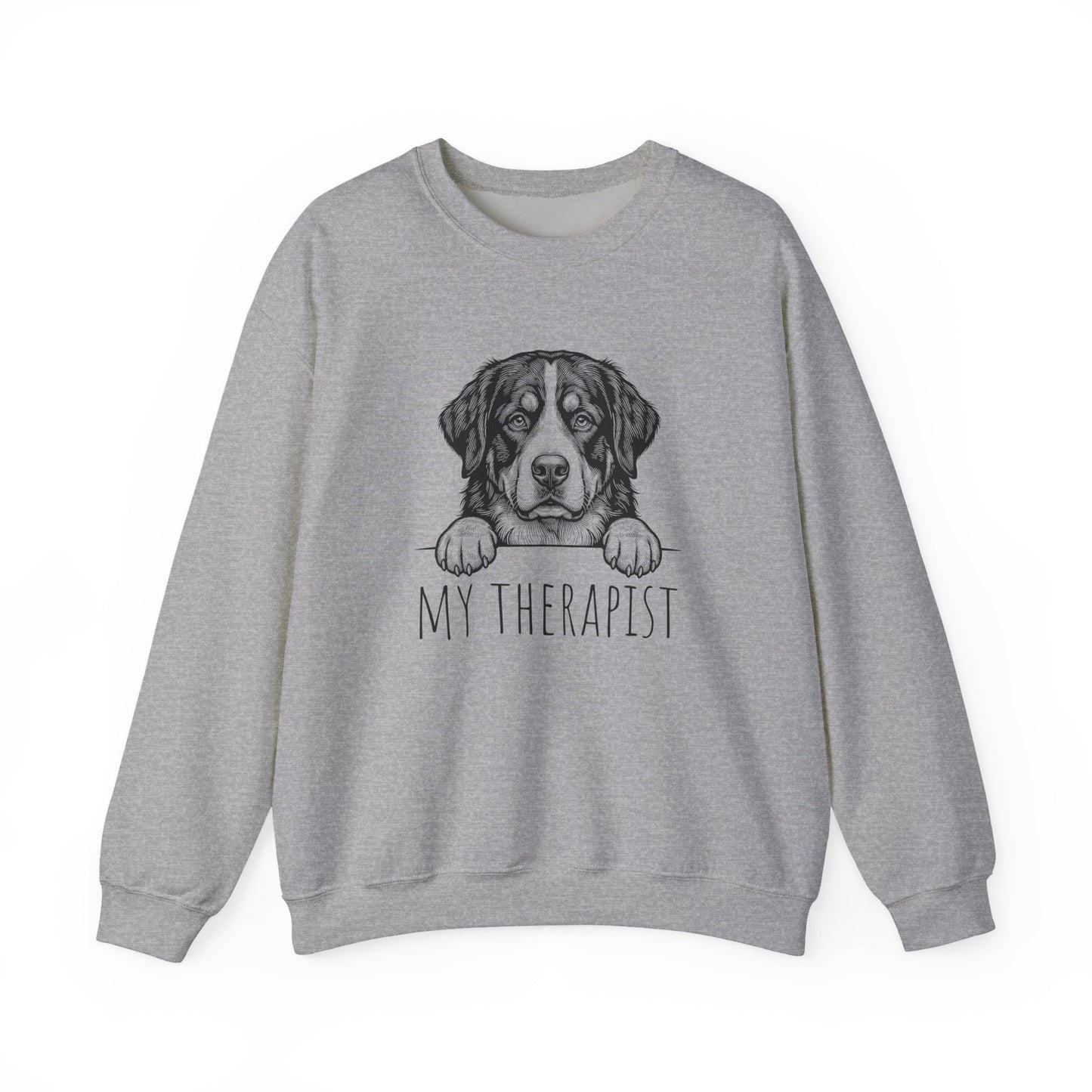 Bernese Mountain Dog Therapist Crewneck Sweatshirt Sport Grey