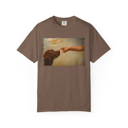 God Creates Chocolate Lab Premium Tee