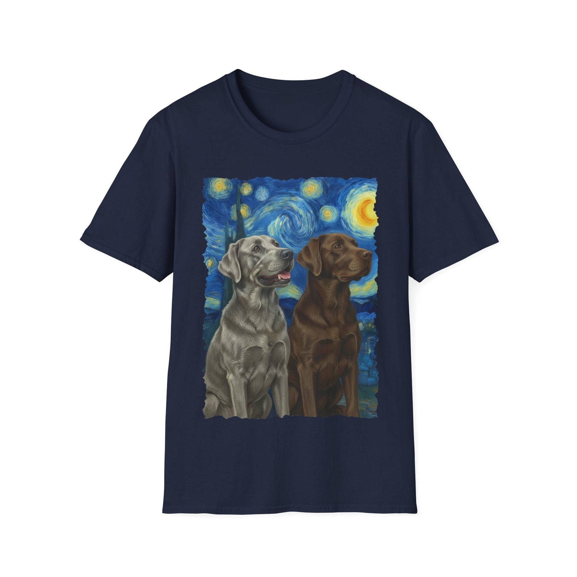 Chocolate and Silver Lab Starry Night Navy