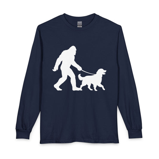 Bigfoot Walking Golden Retriever Long Sleeve