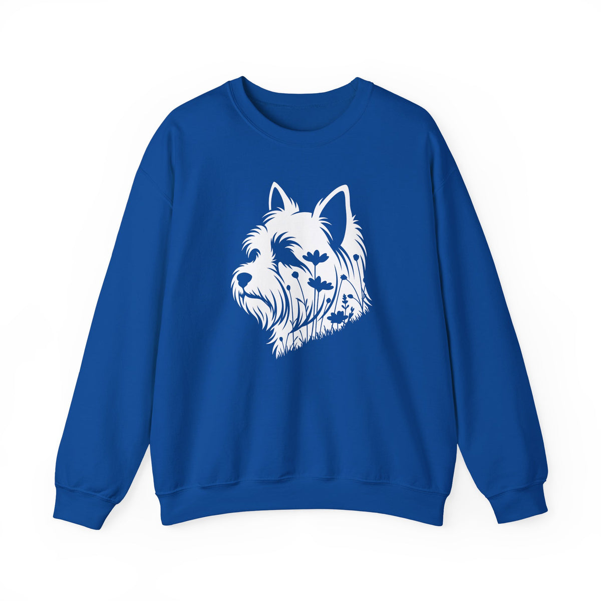 Yorkshire Terrier Flowers Crewneck Sweatshirt Royal