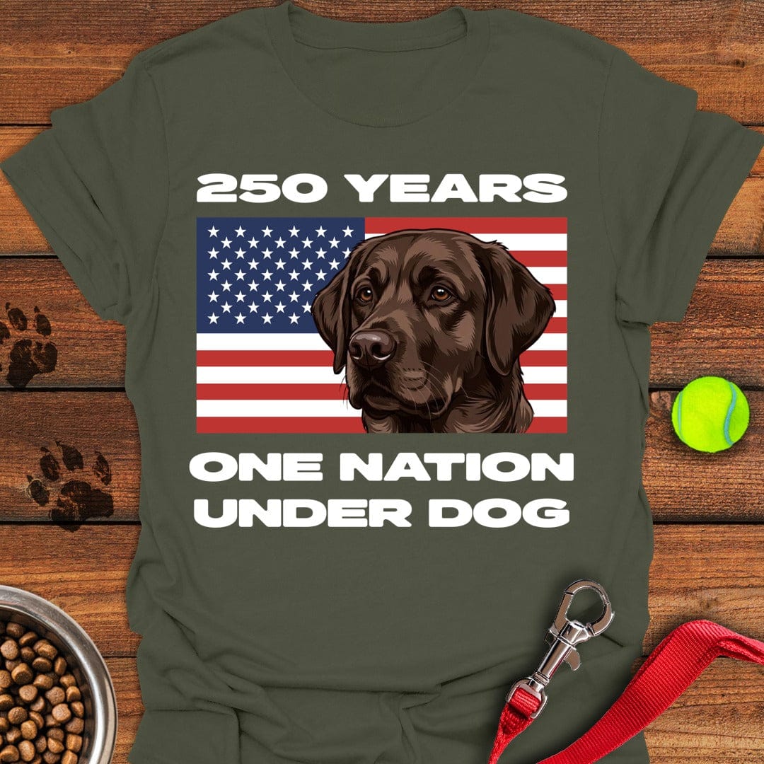 250 Years USA Chocolate Lab Military Green