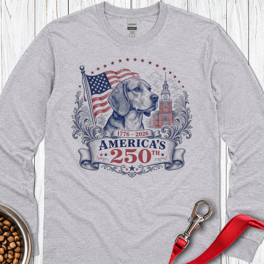250 Years USA Beagle Long Sleeve — Sport Grey