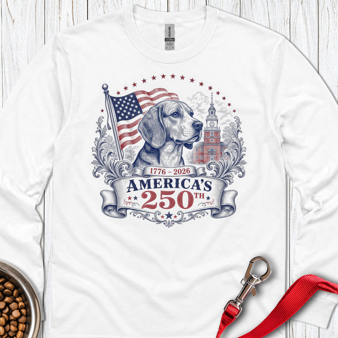 250 Years USA Beagle Long Sleeve White