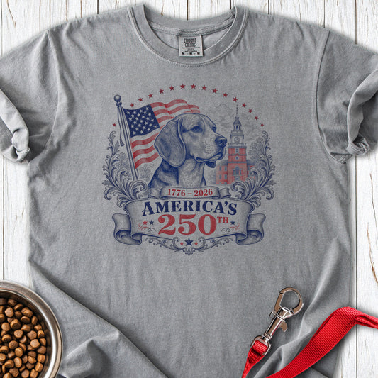 250 Years USA Beagle Premium Tee Grey