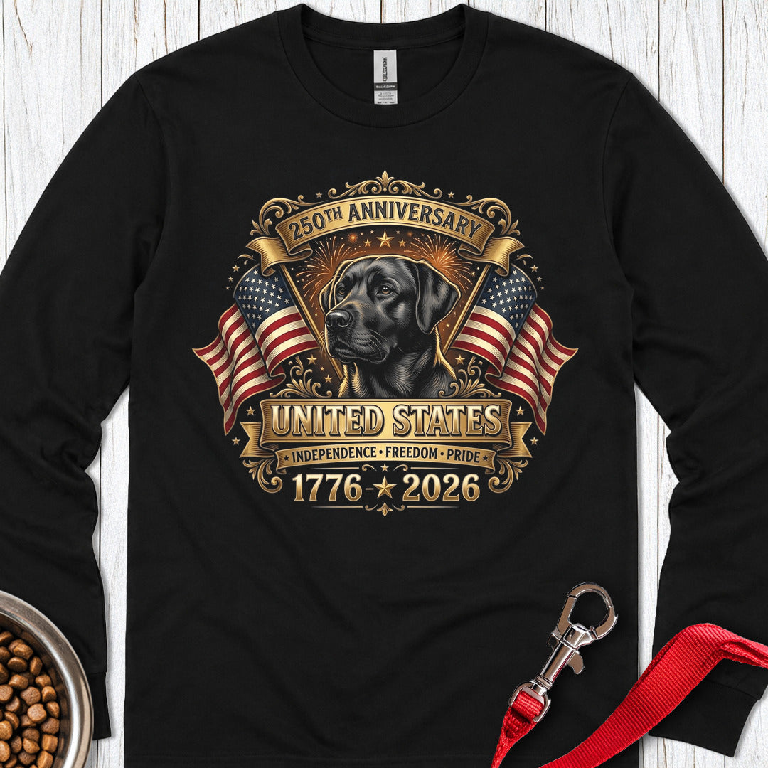 250 Years USA Black Lab Long Sleeve — Black