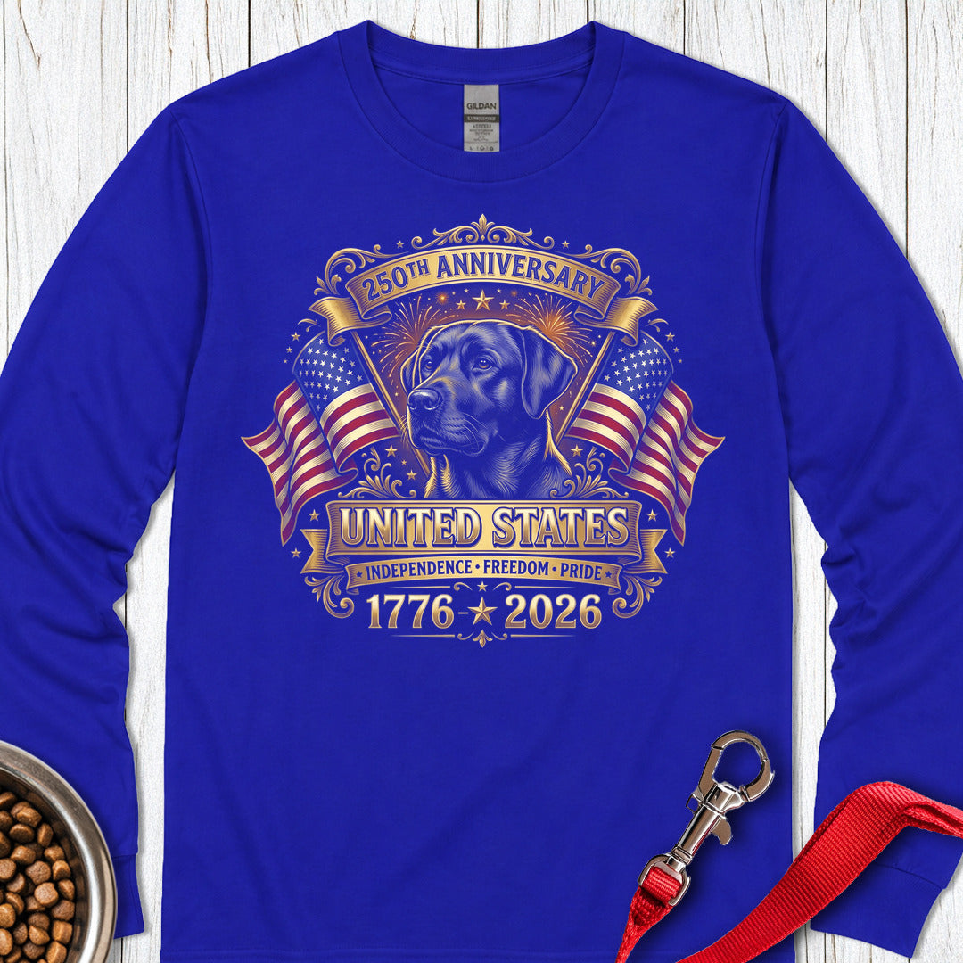 250 Years USA Black Lab Long Sleeve — Royal