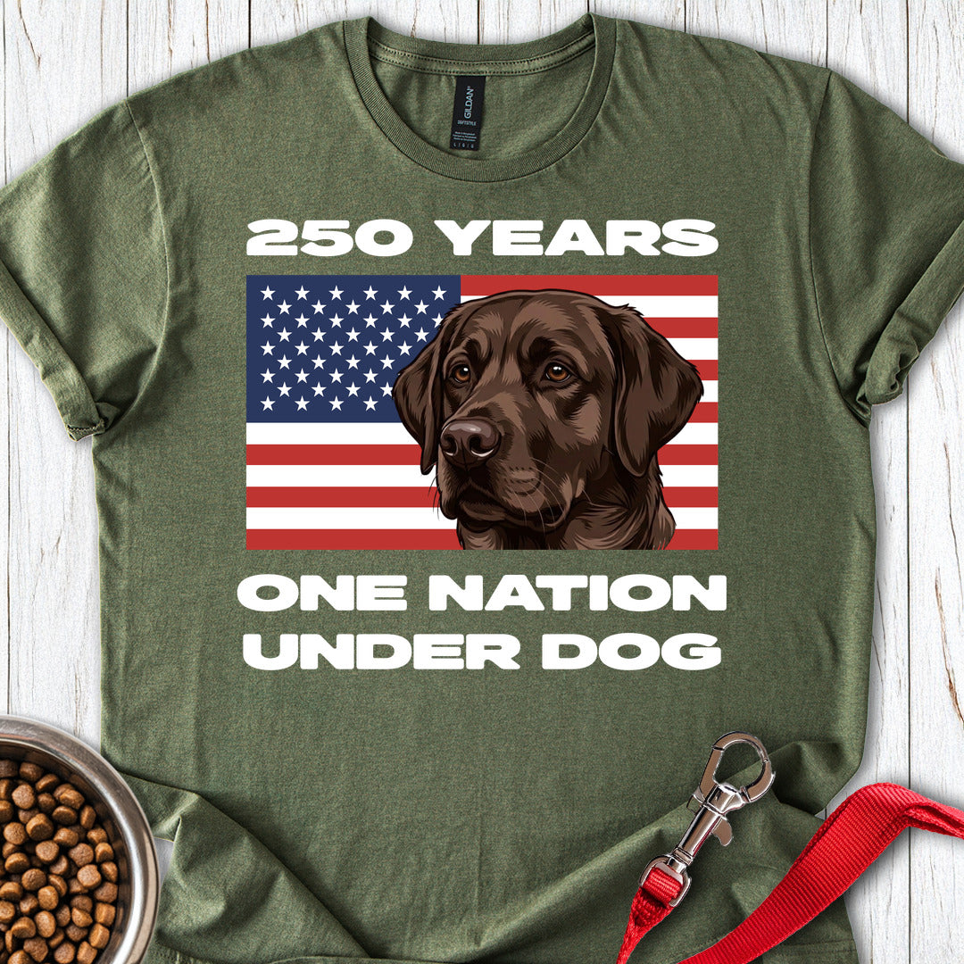 250 Years USA Chocolate Lab Military Green