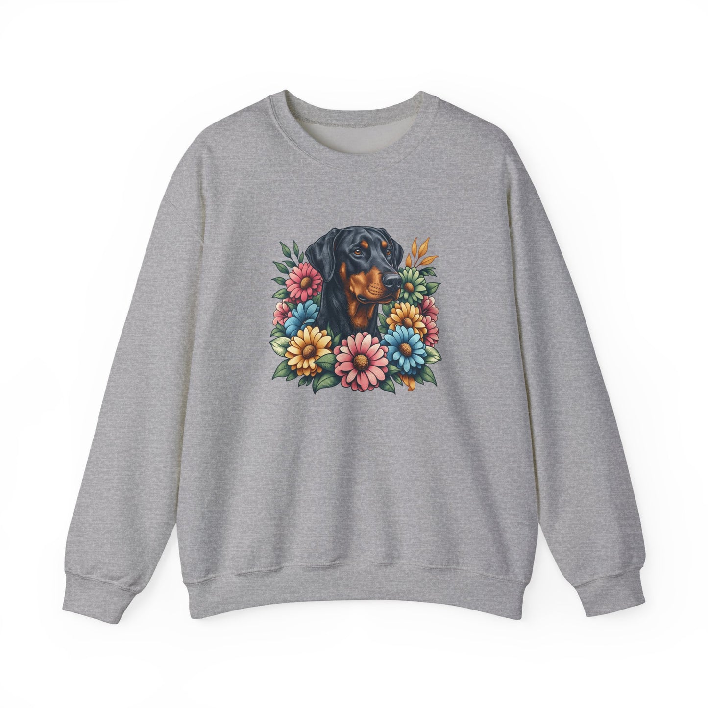 Doberman Floral Crewneck Sweatshirt