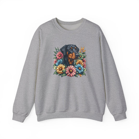 Doberman Floral Crewneck Sweatshirt