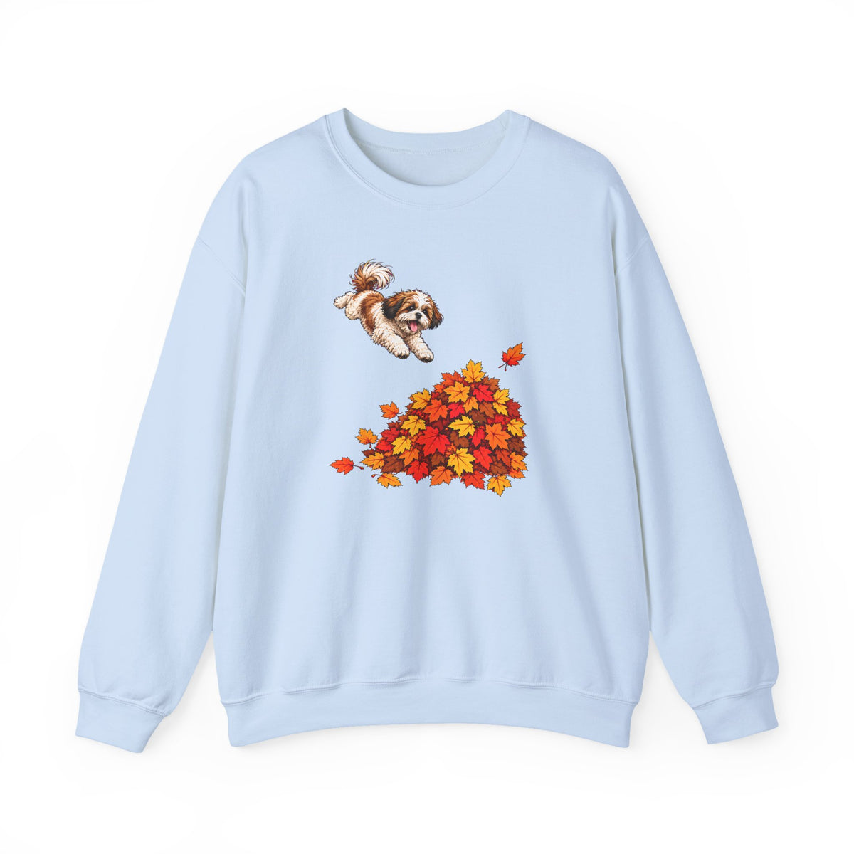 Shih Tzu Fall Leaves Crewneck Sweatshirt