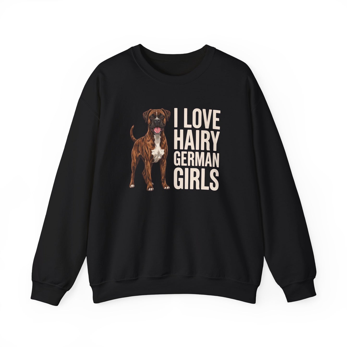 Brindle Boxer Hairy German Girls Crewneck Sweatshirt