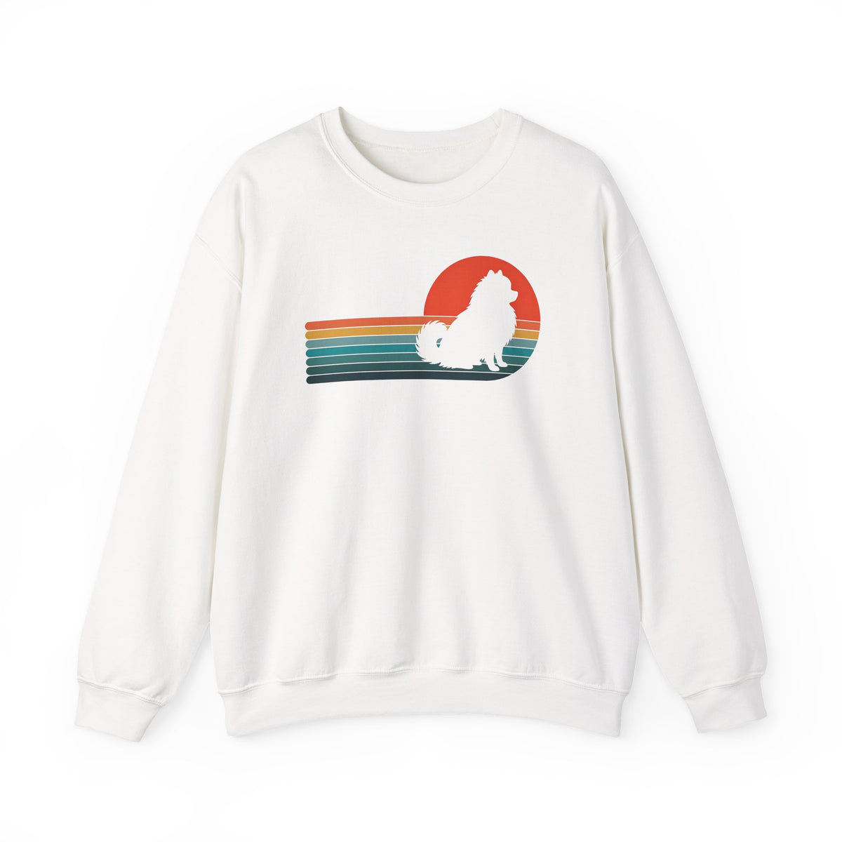 Pomeranian Retro Sunset Crewneck Sweatshirt