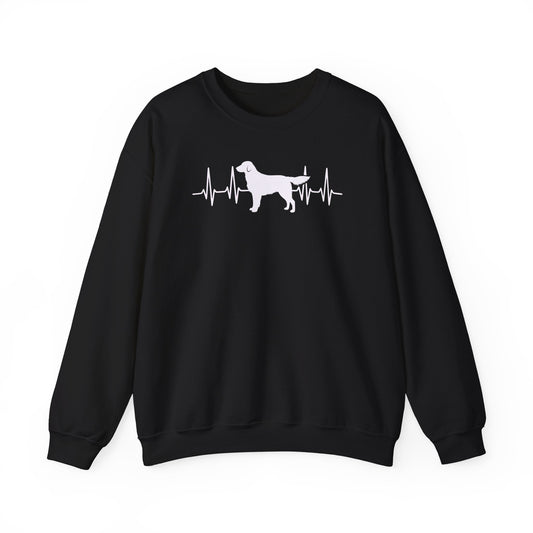 Flat Coated Retriever Heartbeat Crewneck Sweatshirt