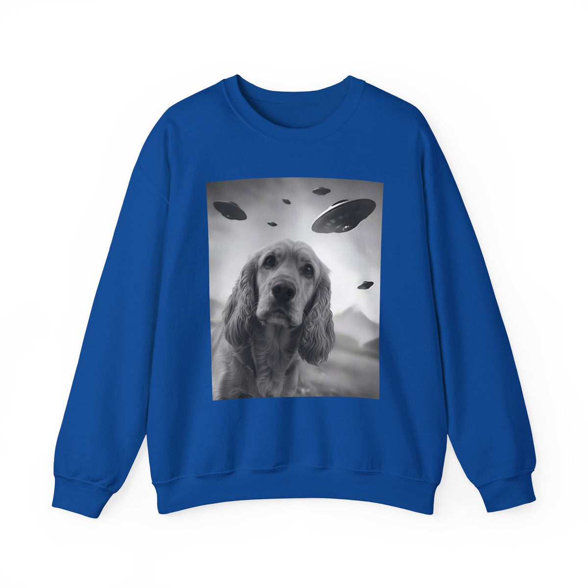 Cocker Spaniel UFO Selfie Crewneck Sweatshirt