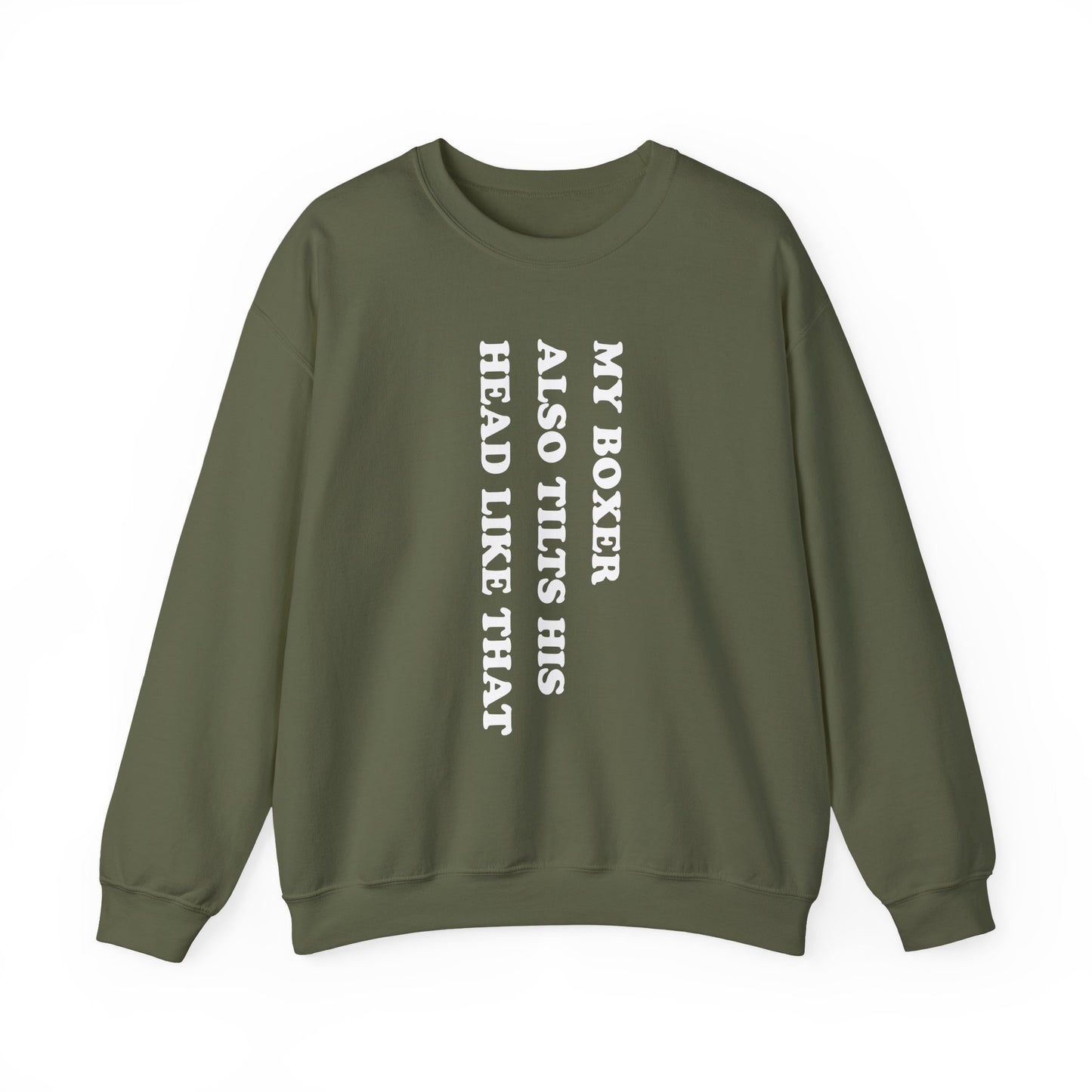 Boxer Tilt His Head Crewneck Sweatshirt