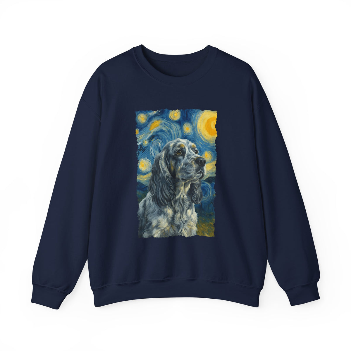 Blue Roan Cocker Spaniel Starry Night Crewneck Sweatshirt