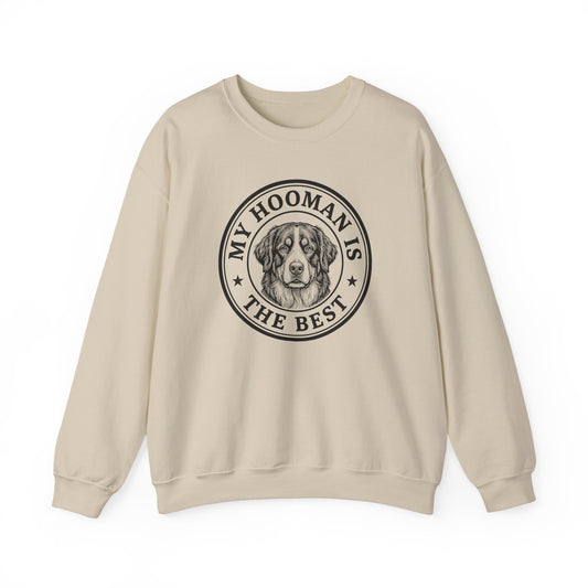 Bernese Mountain Dog My Hooman Crewneck Sweatshirt Sand