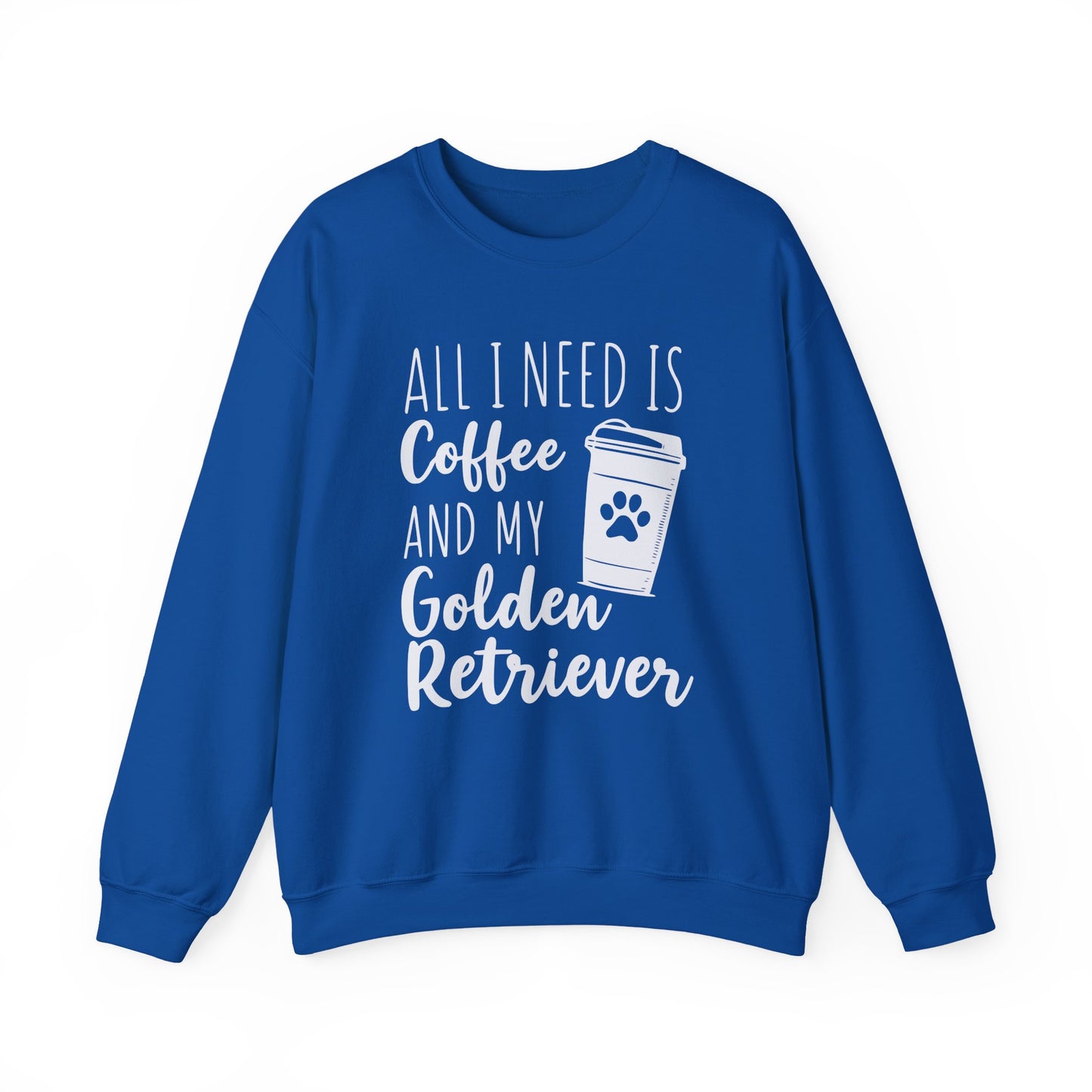 Coffee & My Golden Retriever Crewneck Sweatshirt Royal