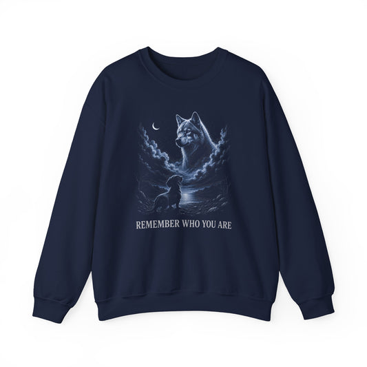 Dachshund Origin Story Crewneck Sweatshirt Navy