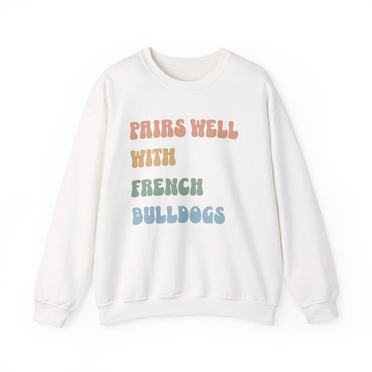 Pairs Well With Frenchies Crewneck Sweatshirt White