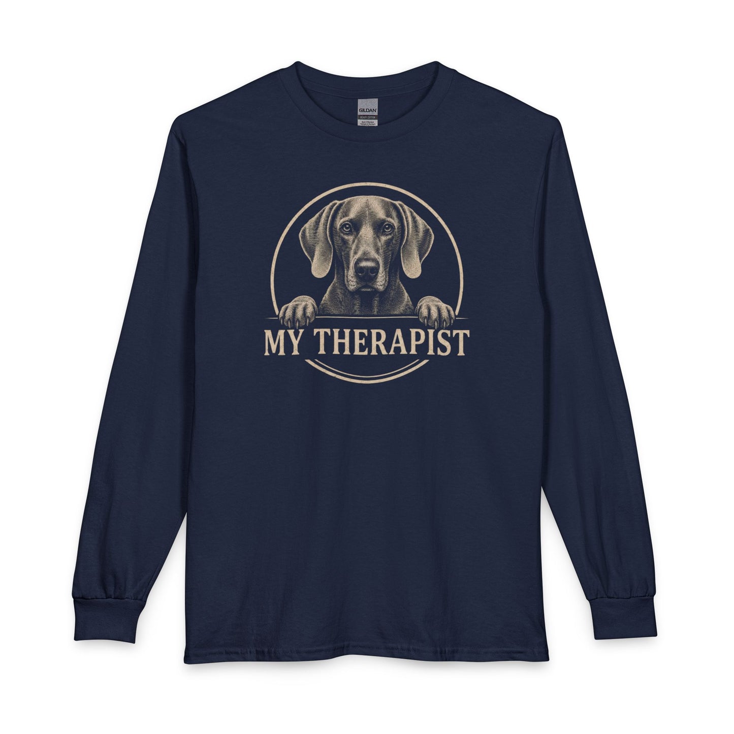 Weimaraner Therapist Long Sleeve Navy