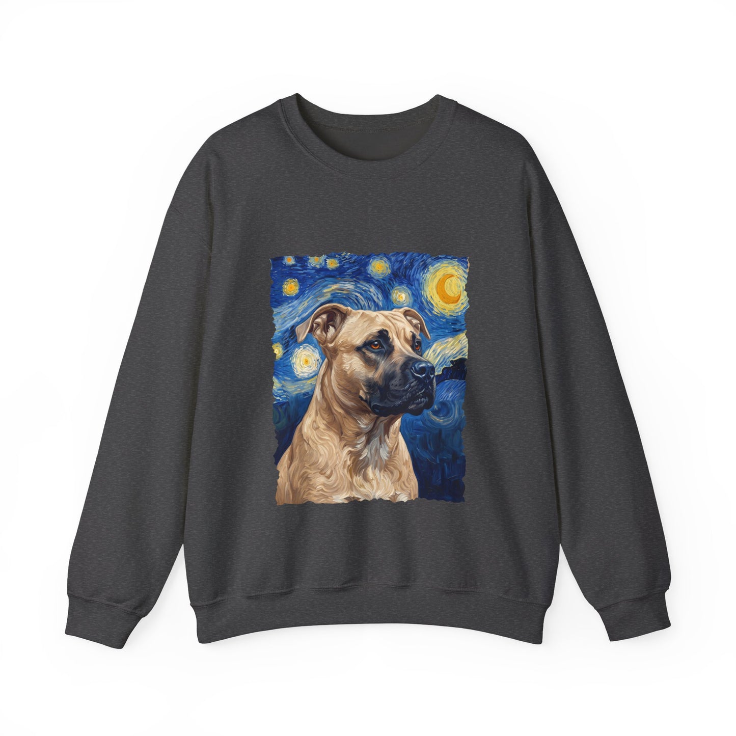 Pitbull Fawn Van Gogh Crewneck Sweatshirt